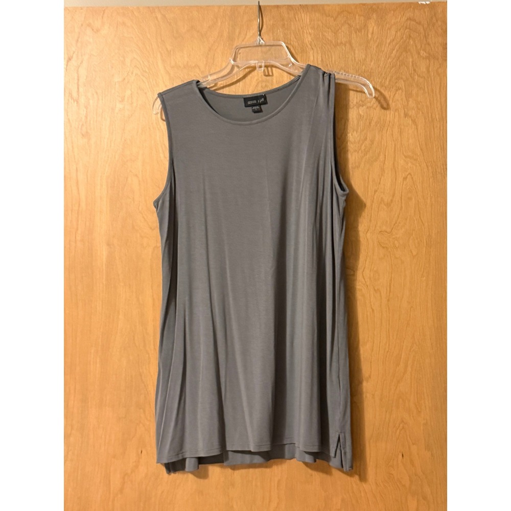 J. Jill Wearever Gray Sleeveless Tank Top Scoop Neck Knit Shell Small